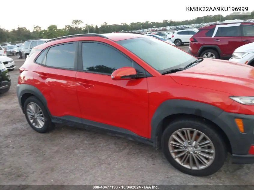 2019 Hyundai Kona Sel VIN: KM8K22AA9KU196999 Lot: 40477193