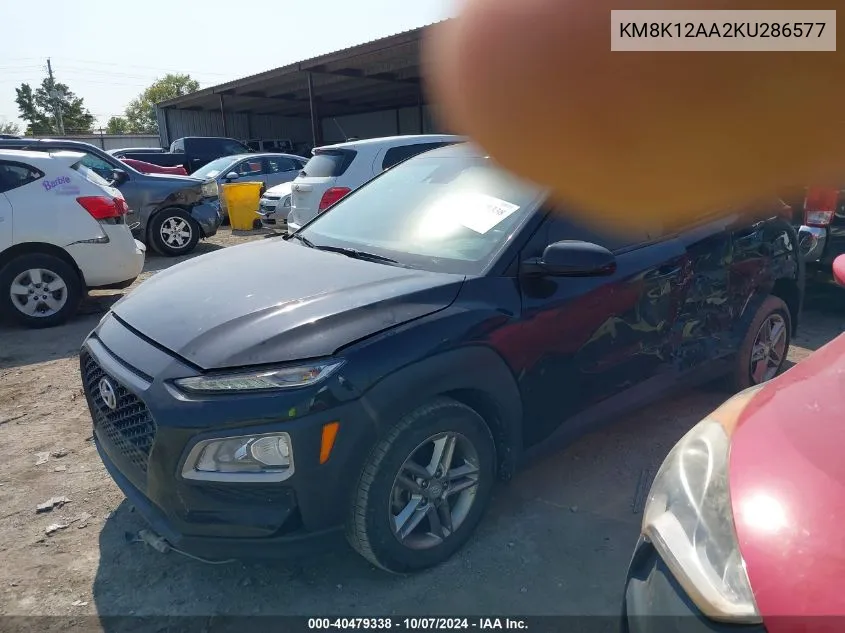 2019 Hyundai Kona Se VIN: KM8K12AA2KU286577 Lot: 40479338