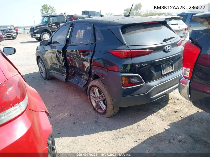 2019 Hyundai Kona Se VIN: KM8K12AA2KU286577 Lot: 40479338