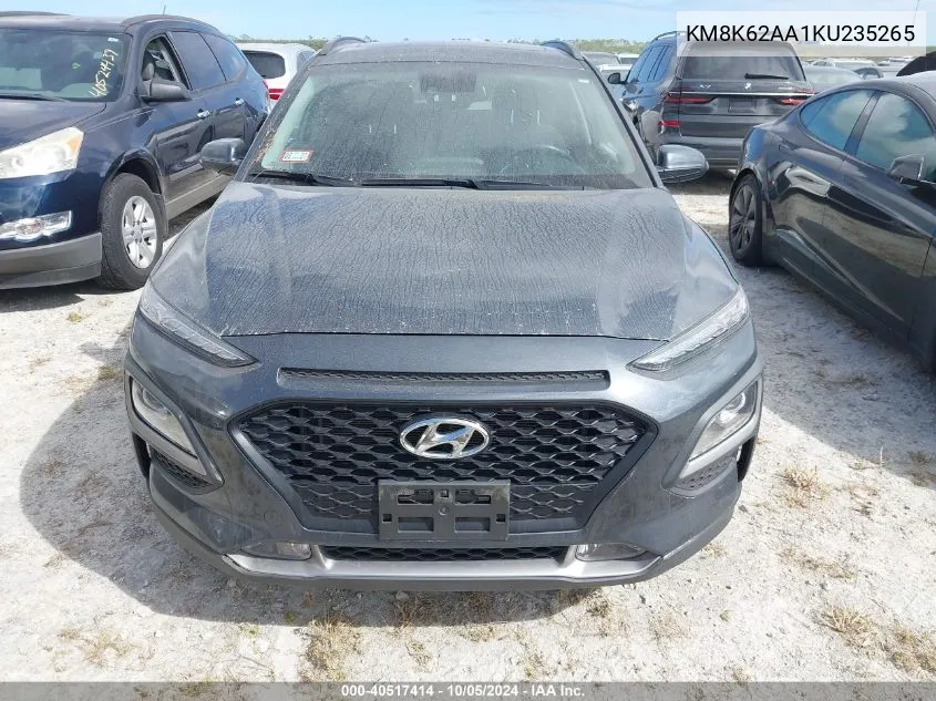 2019 Hyundai Kona Sel/Tech VIN: KM8K62AA1KU235265 Lot: 40517414