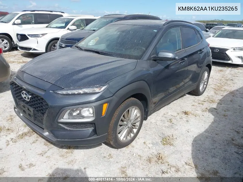 2019 Hyundai Kona Sel/Tech VIN: KM8K62AA1KU235265 Lot: 40517414