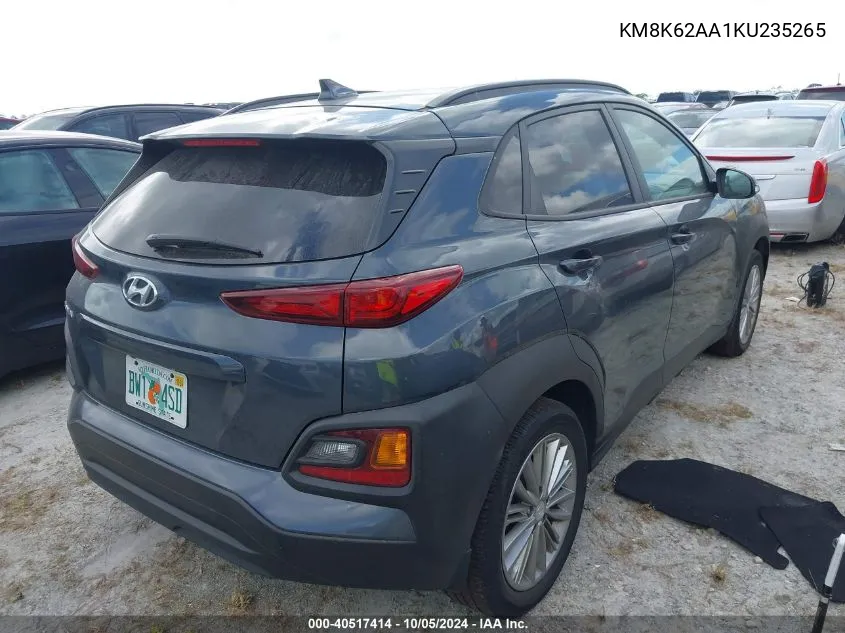 2019 Hyundai Kona Sel/Tech VIN: KM8K62AA1KU235265 Lot: 40517414