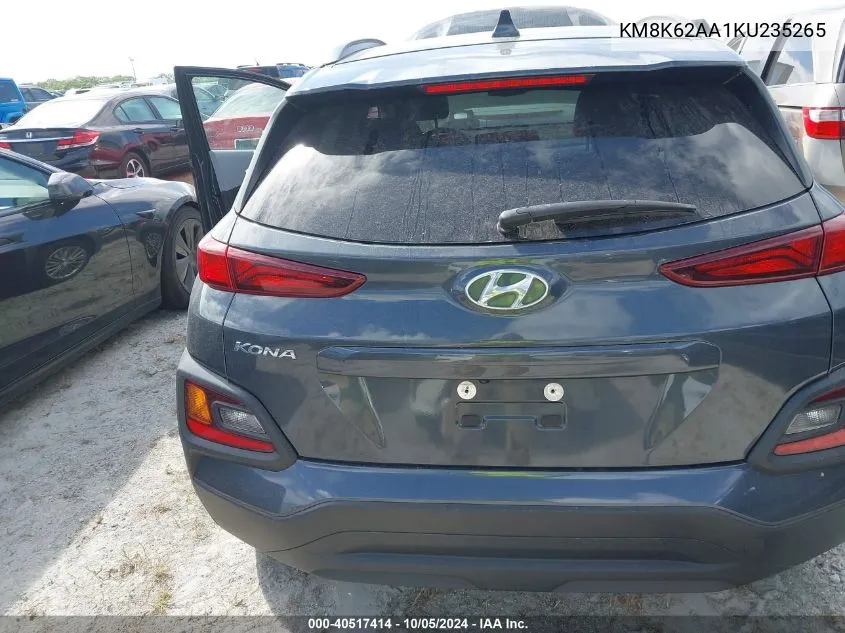 2019 Hyundai Kona Sel/Tech VIN: KM8K62AA1KU235265 Lot: 40517414