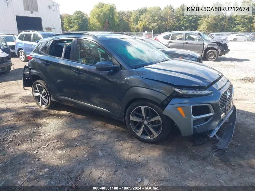 2019 Hyundai Kona Ultimate VIN: KM8K5CA58KU212674 Lot: 40531108