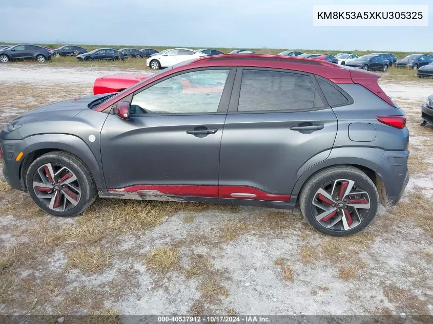 2019 Hyundai Kona Iron Man VIN: KM8K53A5XKU305325 Lot: 40537912