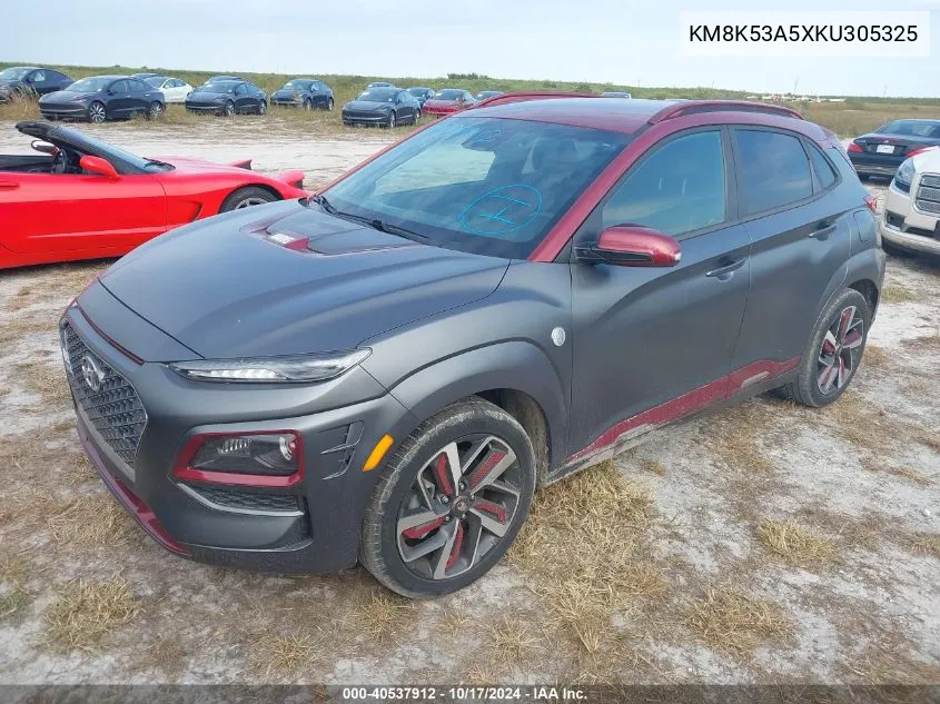 2019 Hyundai Kona Iron Man VIN: KM8K53A5XKU305325 Lot: 40537912