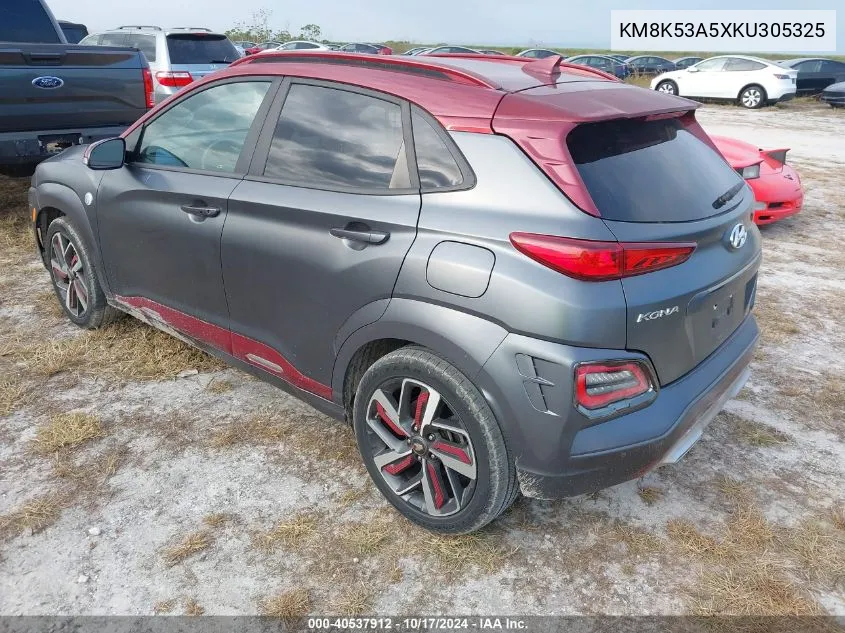 2019 Hyundai Kona Iron Man VIN: KM8K53A5XKU305325 Lot: 40537912