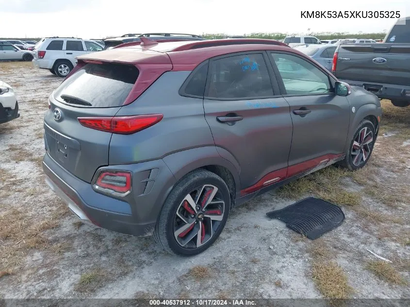 2019 Hyundai Kona Iron Man VIN: KM8K53A5XKU305325 Lot: 40537912