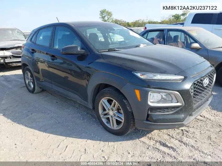 2019 Hyundai Kona Se VIN: KM8K12AA2KU237122 Lot: 40554395