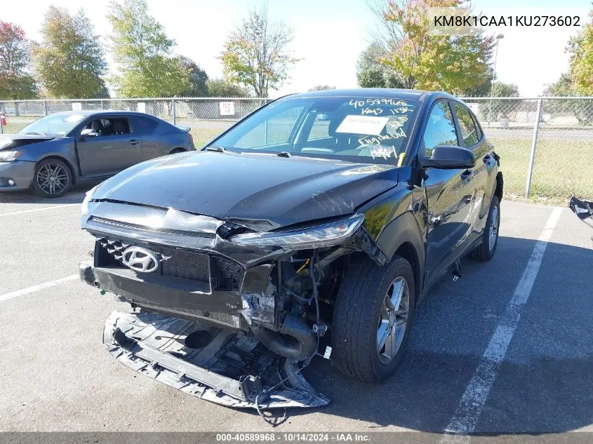 2019 Hyundai Kona Se VIN: KM8K1CAA1KU273602 Lot: 40589968