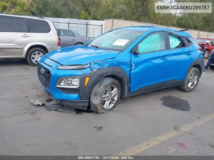 2019 Hyundai Kona Se VIN: KM8K1CAA0KU289757 Lot: 40631743