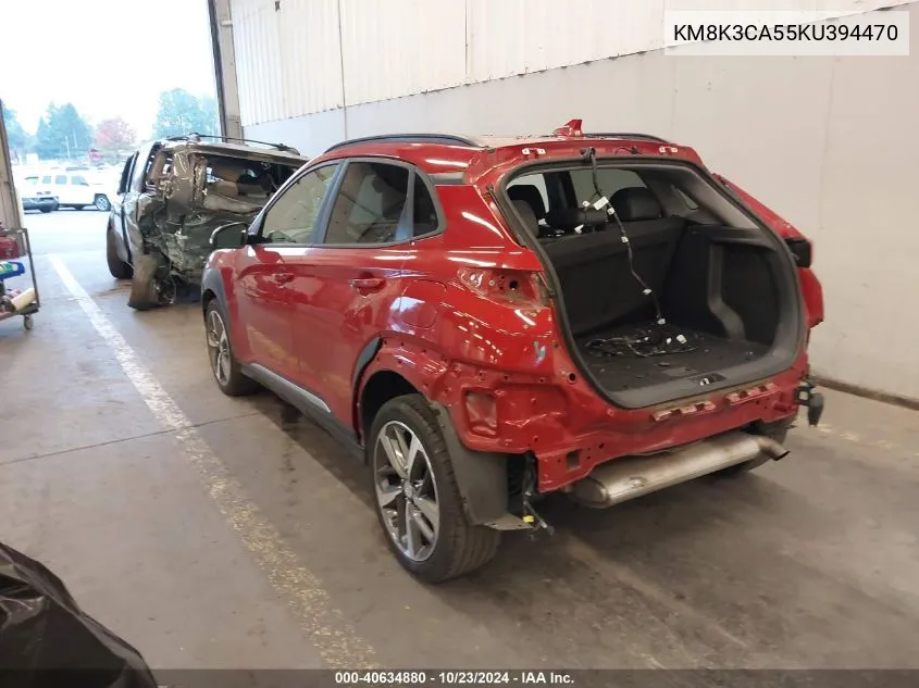 2019 Hyundai Kona Limited VIN: KM8K3CA55KU394470 Lot: 40634880