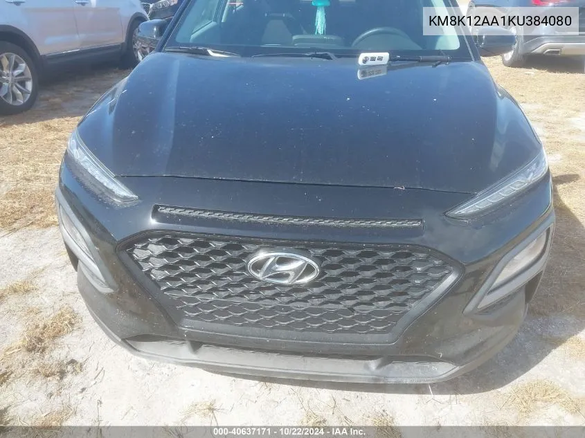 2019 Hyundai Kona Se VIN: KM8K12AA1KU384080 Lot: 40637171