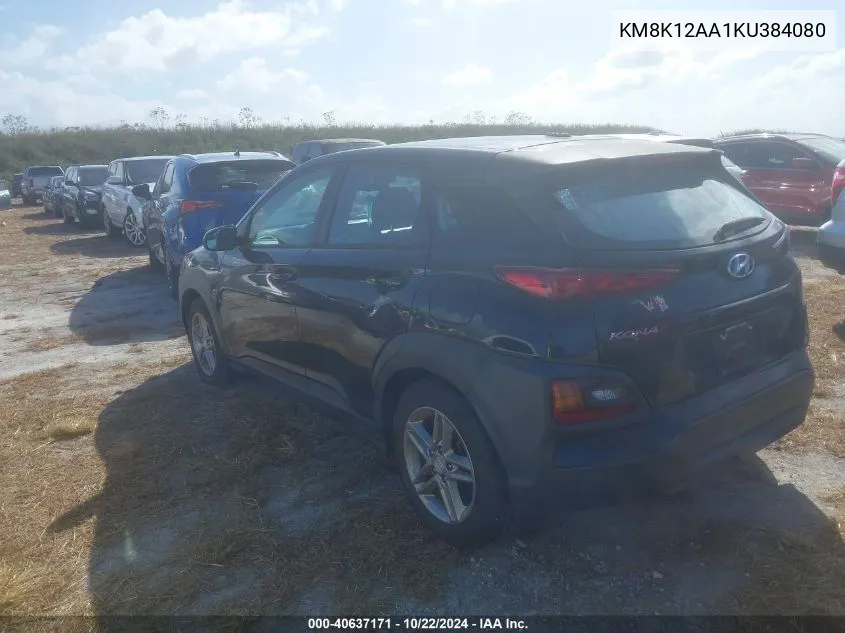 2019 Hyundai Kona Se VIN: KM8K12AA1KU384080 Lot: 40637171