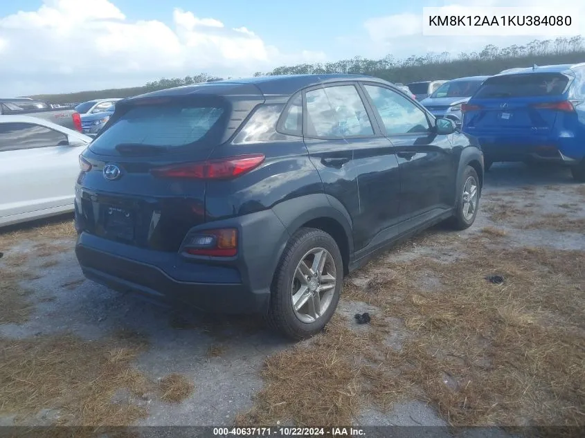 2019 Hyundai Kona Se VIN: KM8K12AA1KU384080 Lot: 40637171