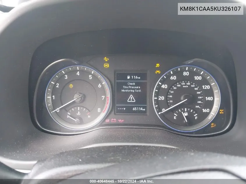 KM8K1CAA5KU326107 2019 Hyundai Kona Se