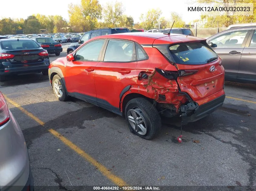 2019 Hyundai Kona Se VIN: KM8K12AA0KU320323 Lot: 40684292