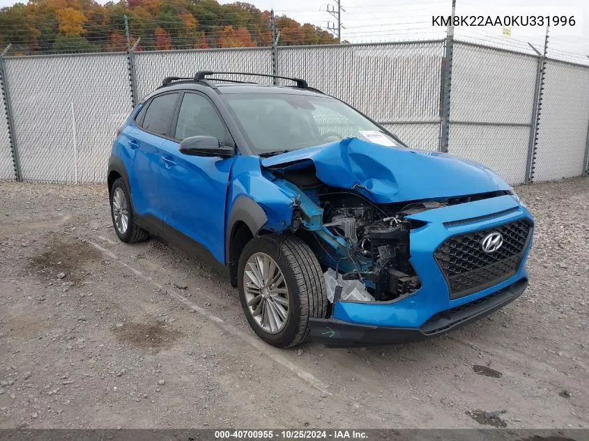 KM8K22AA0KU331996 2019 Hyundai Kona Sel