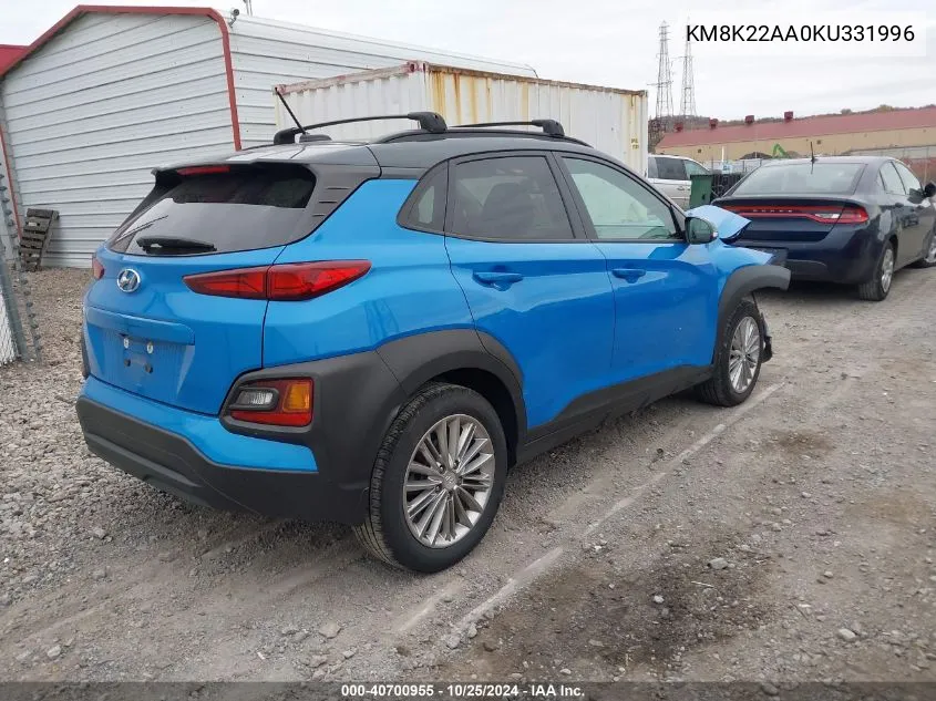 KM8K22AA0KU331996 2019 Hyundai Kona Sel