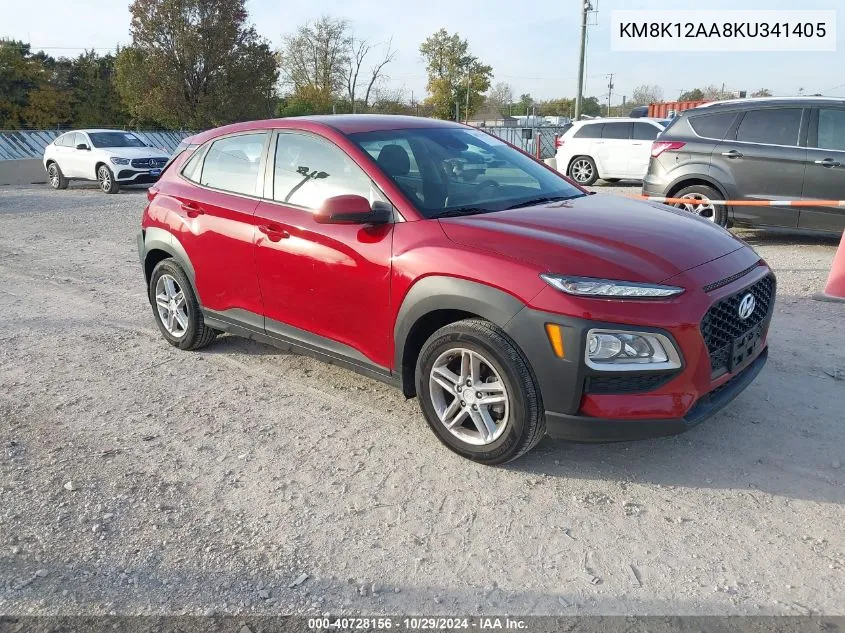 2019 Hyundai Kona Se VIN: KM8K12AA8KU341405 Lot: 40728156