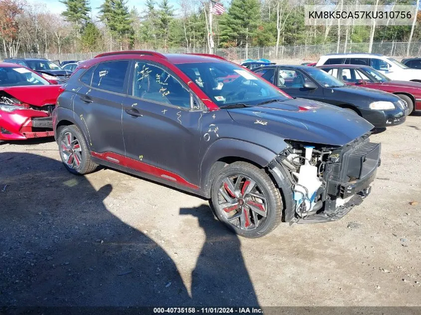 2019 Hyundai Kona Iron Man VIN: KM8K5CA57KU310756 Lot: 40735158