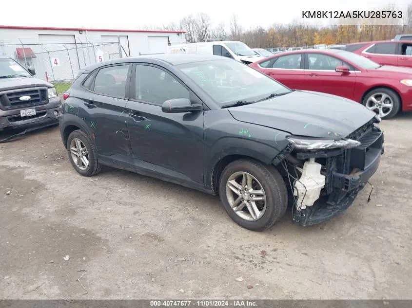 2019 Hyundai Kona Se VIN: KM8K12AA5KU285763 Lot: 40747577