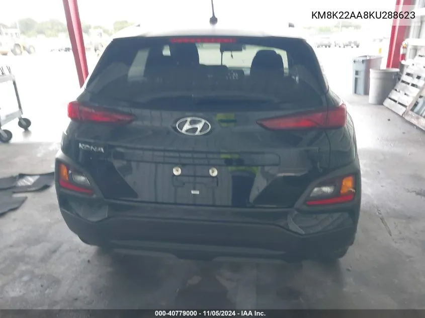 2019 Hyundai Kona Sel VIN: KM8K22AA8KU288623 Lot: 40779000