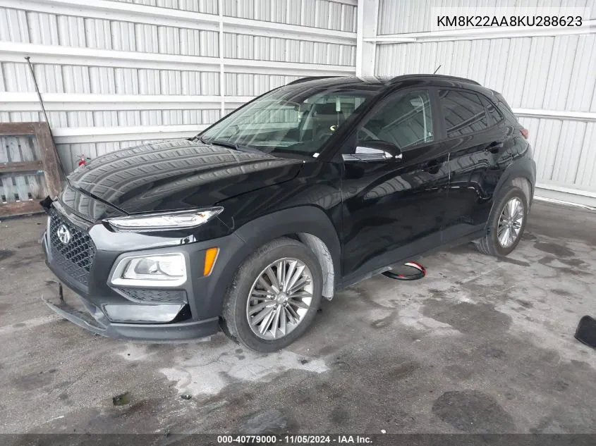 2019 Hyundai Kona Sel VIN: KM8K22AA8KU288623 Lot: 40779000