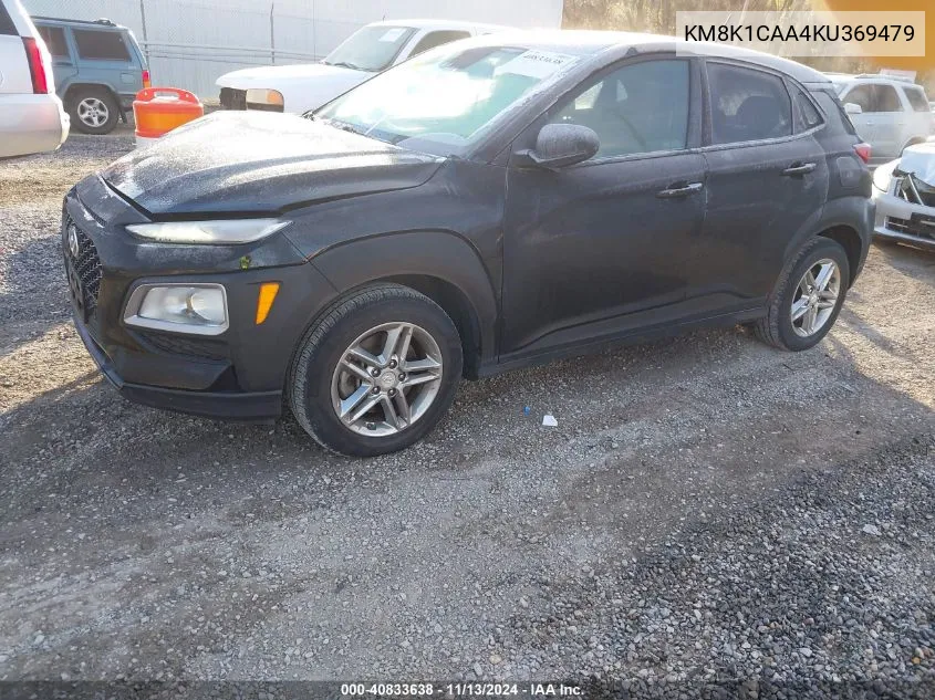 2019 Hyundai Kona Se VIN: KM8K1CAA4KU369479 Lot: 40833638