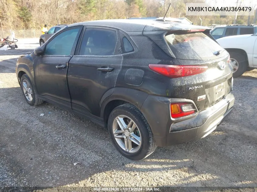 2019 Hyundai Kona Se VIN: KM8K1CAA4KU369479 Lot: 40833638