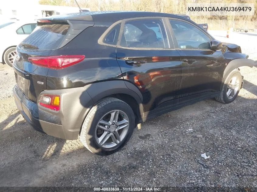 2019 Hyundai Kona Se VIN: KM8K1CAA4KU369479 Lot: 40833638