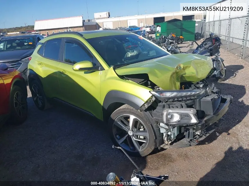 KM8K53A55KU219209 2019 Hyundai Kona Ultimate