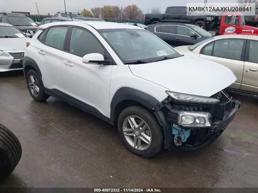 2019 Hyundai Kona Se VIN: KM8K12AAXKU208841 Lot: 40872332