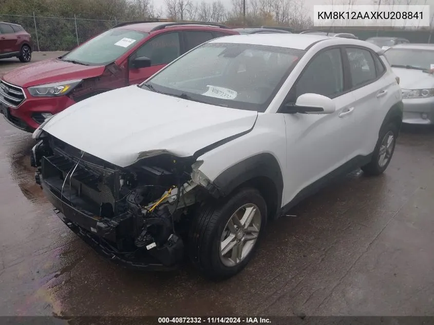 2019 Hyundai Kona Se VIN: KM8K12AAXKU208841 Lot: 40872332