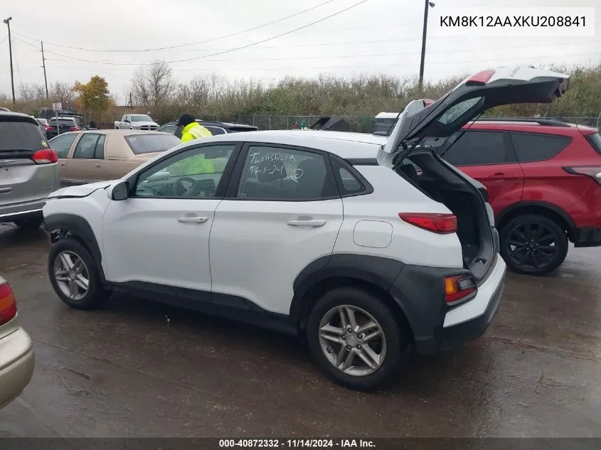 2019 Hyundai Kona Se VIN: KM8K12AAXKU208841 Lot: 40872332