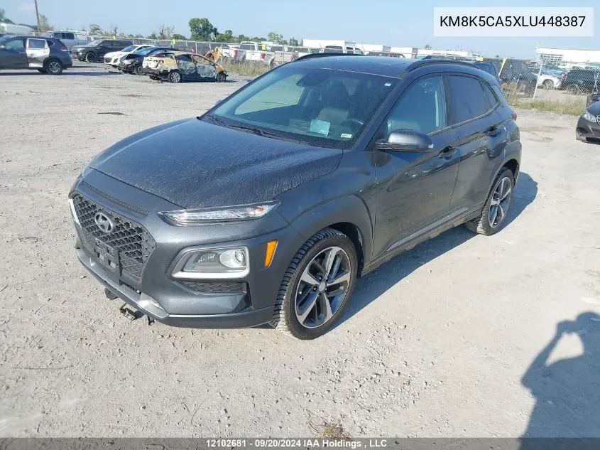 2020 Hyundai Kona VIN: KM8K5CA5XLU448387 Lot: 12102681