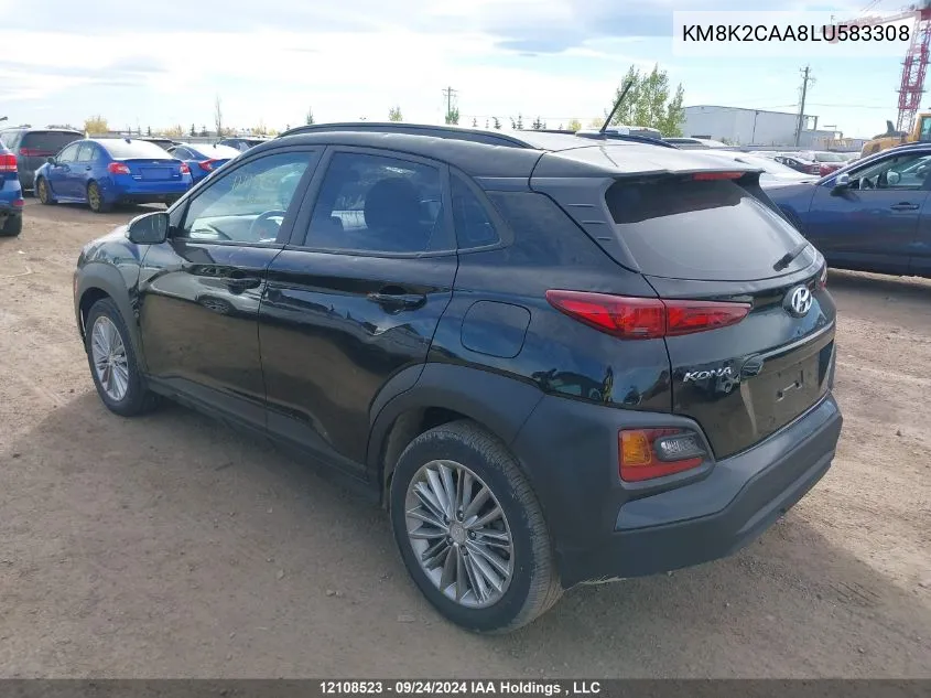 2020 Hyundai Kona Sel VIN: KM8K2CAA8LU583308 Lot: 12108523