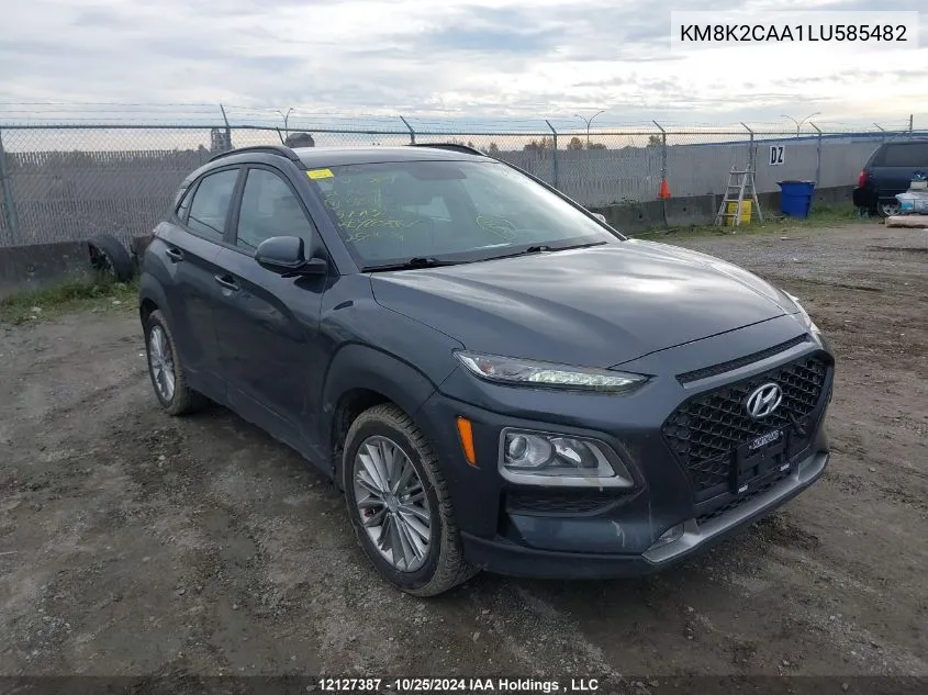 2020 Hyundai Kona Sel VIN: KM8K2CAA1LU585482 Lot: 12127387