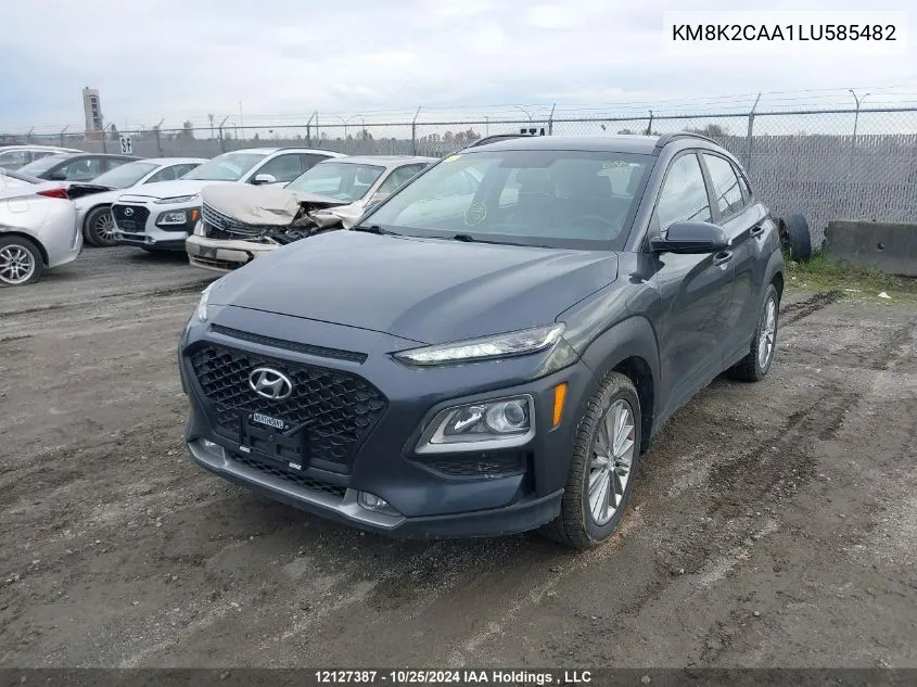 2020 Hyundai Kona Sel VIN: KM8K2CAA1LU585482 Lot: 12127387