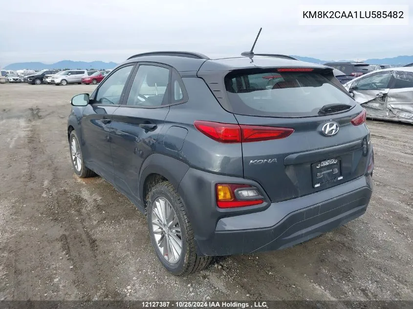 2020 Hyundai Kona Sel VIN: KM8K2CAA1LU585482 Lot: 12127387