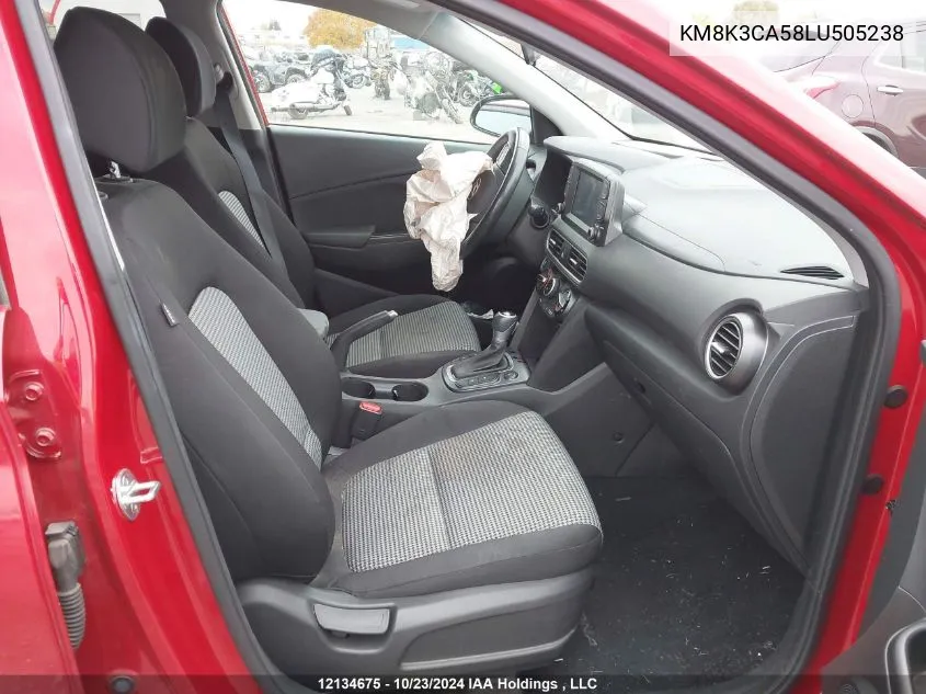 2020 Hyundai Kona VIN: KM8K3CA58LU505238 Lot: 12134675