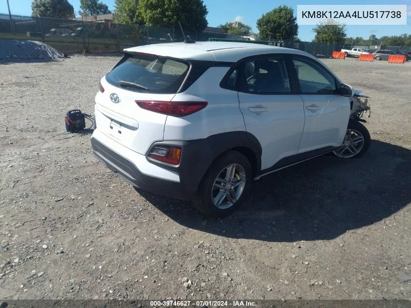 KM8K12AA4LU517738 2020 Hyundai Kona Se