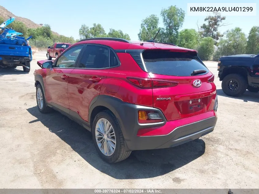 2020 Hyundai Kona Sel VIN: KM8K22AA9LU401299 Lot: 39776324