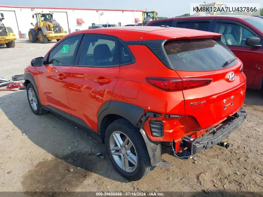 2020 Hyundai Kona Se VIN: KM8K12AA7LU437866 Lot: 39856586