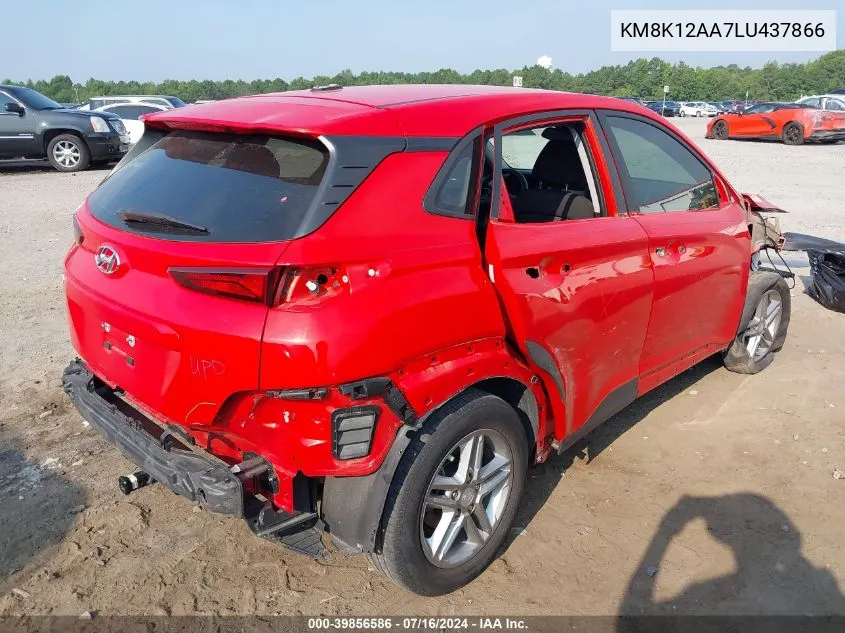 2020 Hyundai Kona Se VIN: KM8K12AA7LU437866 Lot: 39856586