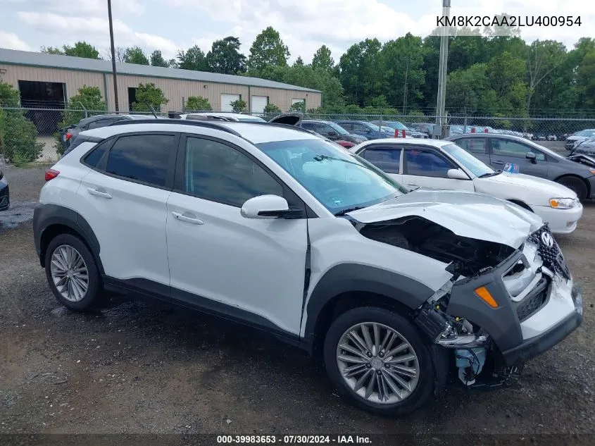 2020 Hyundai Kona Sel VIN: KM8K2CAA2LU400954 Lot: 39983653