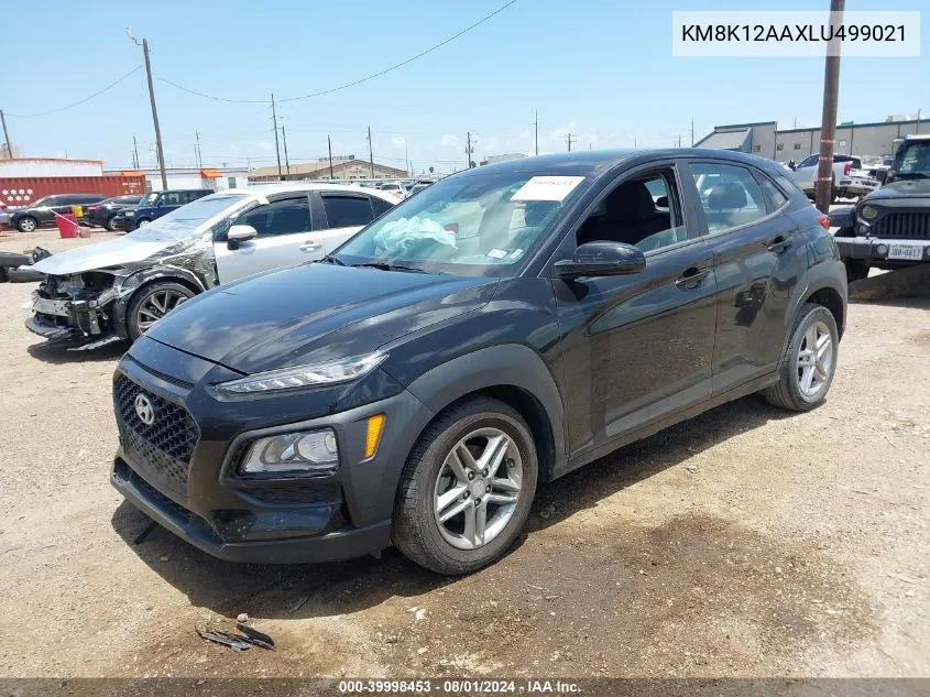 2020 Hyundai Kona Se VIN: KM8K12AAXLU499021 Lot: 39998453