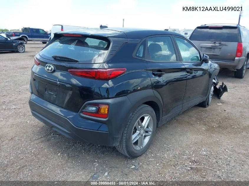 2020 Hyundai Kona Se VIN: KM8K12AAXLU499021 Lot: 39998453