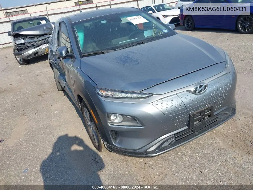 2020 Hyundai Kona Electric Ultimate VIN: KM8K53AG6LU060431 Lot: 40064165