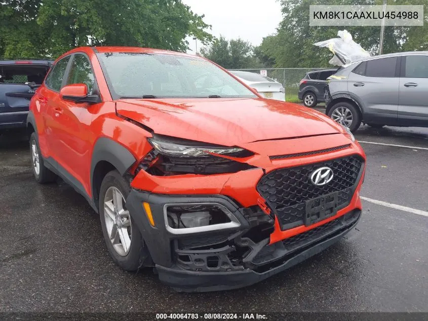 2020 Hyundai Kona Se VIN: KM8K1CAAXLU454988 Lot: 40064783